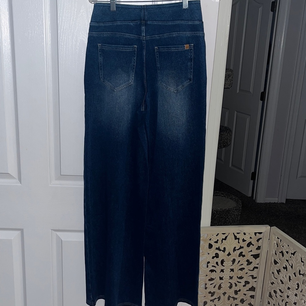 NWT Halara Flex Frost Blue Denim wide leg jeans Size Medium tall - Picture 8 of 14